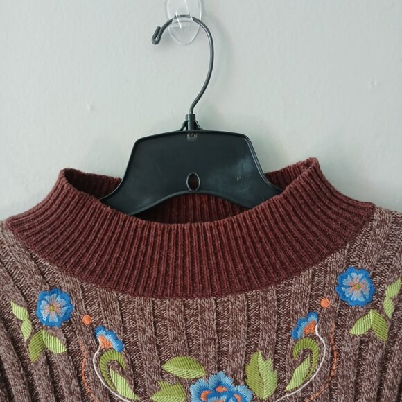 Sundance Women's Sweater Size Small Floral Embroidered Pullover Long Sleeve - Picture 3 of 14